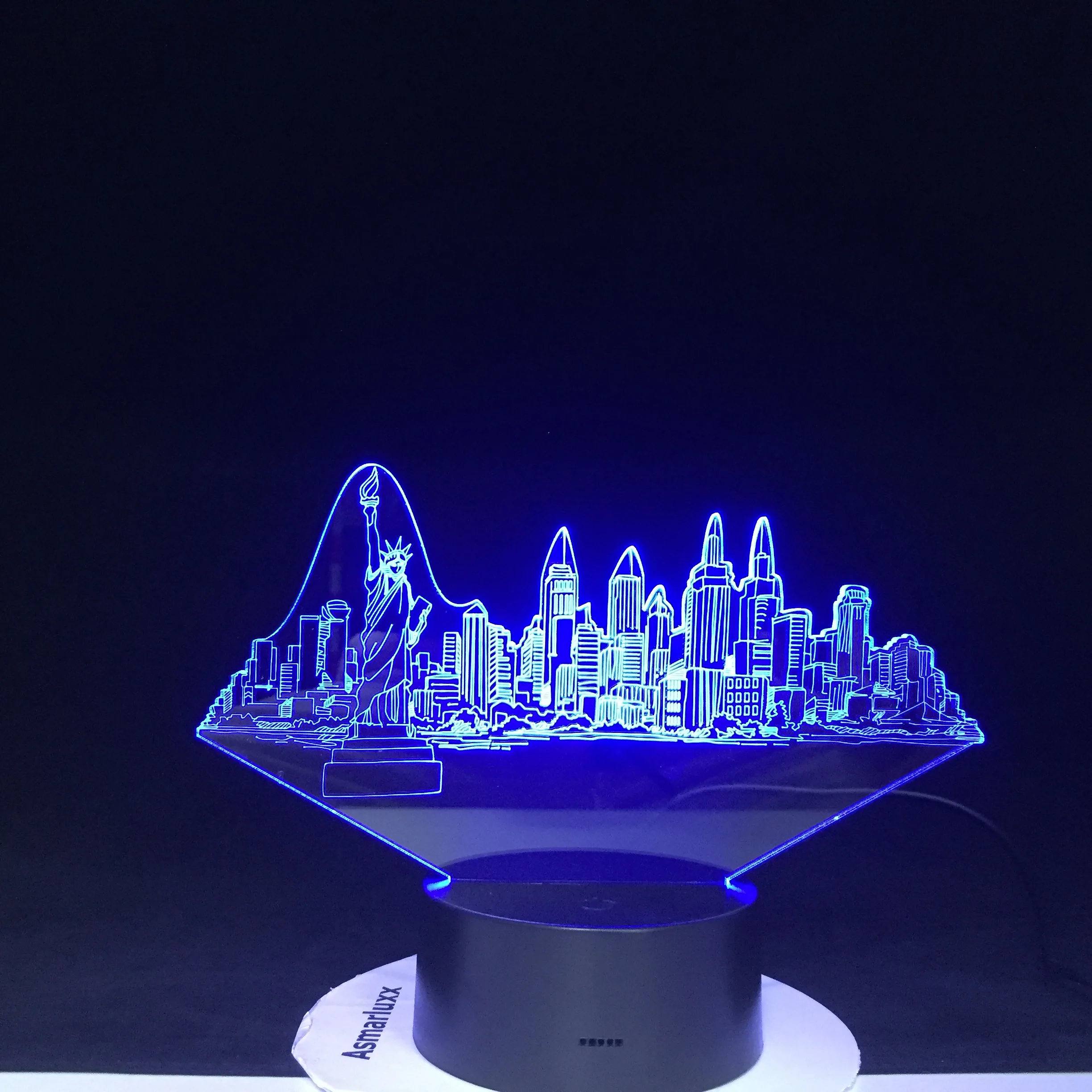 Нью-Йорк, моделирование зданий, 3D Led Usb, 7 цветов, меняющаяся Новинка, сенсорная кнопка, настольная лампа, атмосферный Ночной светильник, подарки