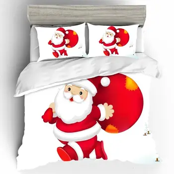 

Christmas Santa Claus Bedding Set High Qualified Luxury Duvets And Linen 3D Cartoon Home Textiles Cotton Bedding Set Luxury
