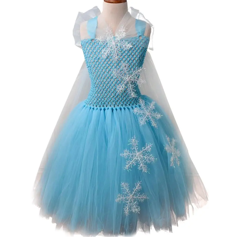 Одежда для маленьких девочек; вечерние длинные платья Эльзы; костюм принцессы Анны со снежинками; детское Пышное Платье-пачка для костюмированной вечеринки; От 0 до 12 лет