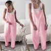 Rompers 2022 New Brand Women Casual Loose Cotton Linen Solid Pockets Jumpsuit Overalls Wide Leg Cropped Pants hot ► Photo 3/5