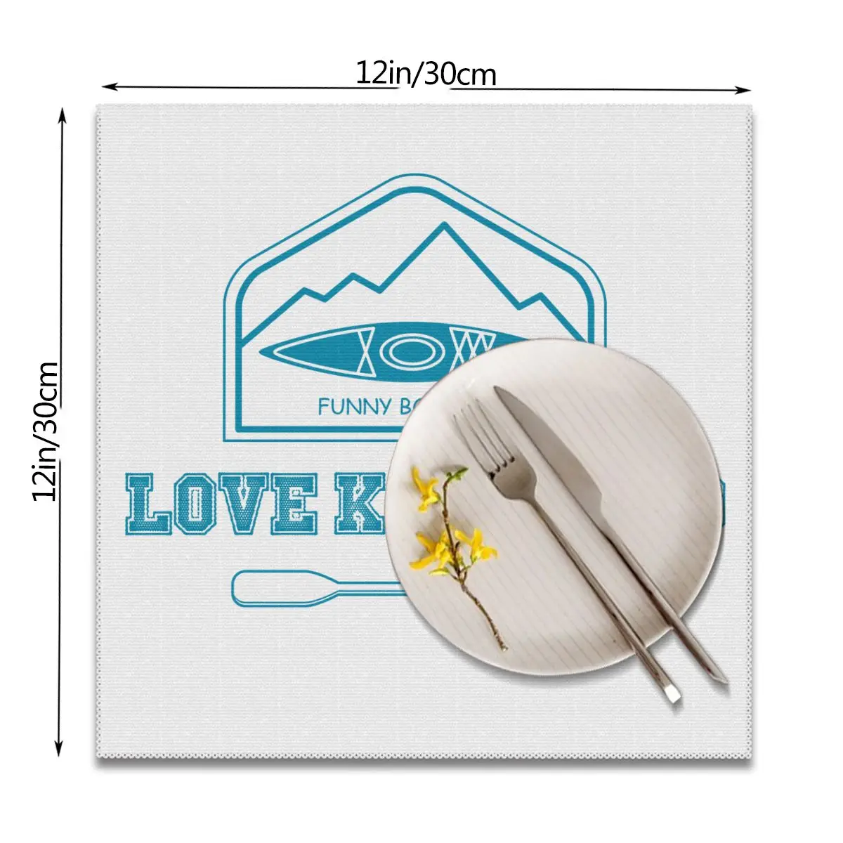 Столовые приборы для обеденного стола CoastersLove Каякинг каноэ смешной гребли Polyster чашки кофе настольные коврики для кухни 6 шт. домашний декор