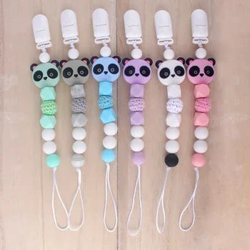 

Cute Cartoon Animals Handmade Silicone Pacifier Chains Safe Teething Chain Baby Teether Eco-friendly Pacifier Clips Holder Chain