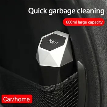 

Car Trash Can With Lid Car Dustbin Diamond Design Leakproof Vehicle Trash Bin Mini Garbage Bin For Automotive Car Accessories