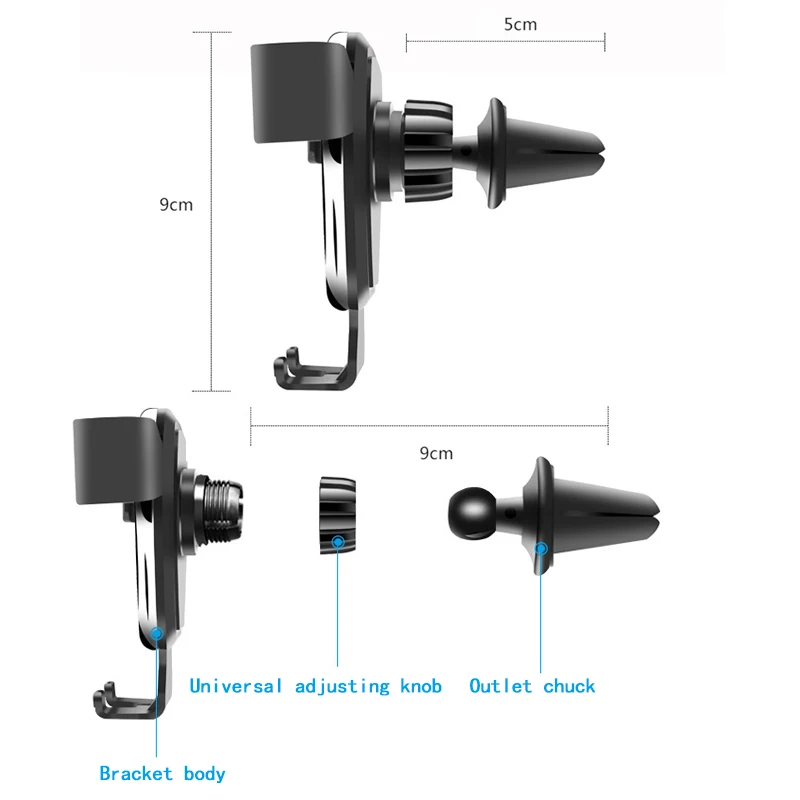 Universal Car Phone Holder Gravity Auto Air Vent Mobile Support Holder in Car Phone Mount Holder Stand for Xiaomi Huawei Iphone