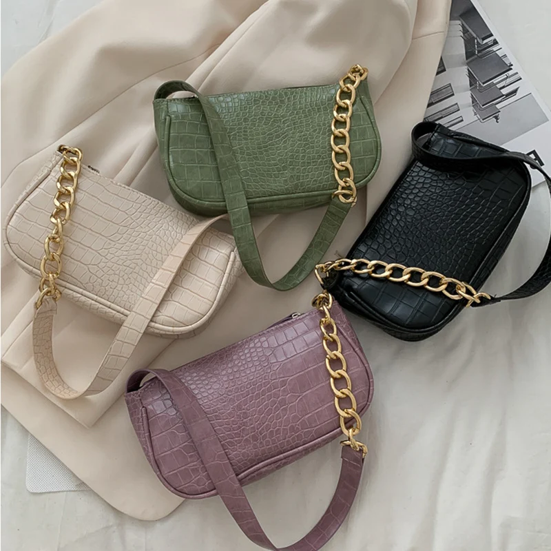 PU-Armpit-Bag-For-Women-Crocodile-Pattern-Shoulder-Bag-Leisure-Baguette-Bag-Advanced-Design-Handbag-Stone (4)