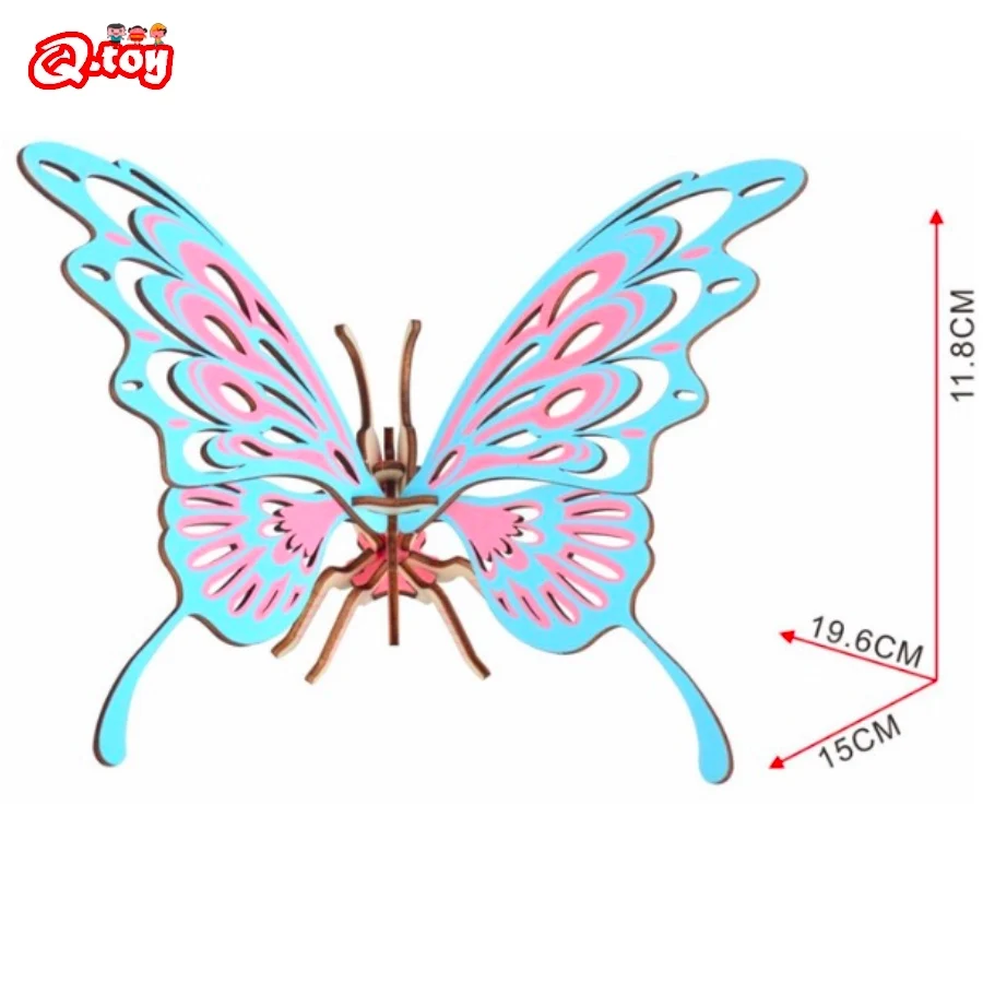 3d puzzle Educational Butterfly wooden children a1487