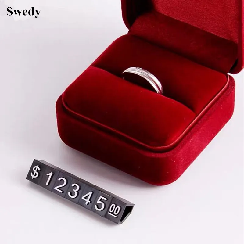 플라스틱 큐브 가격 표시 태그, 유로 달러 쥬얼리 가격 태그, 숫자 스탠드 프레임 라벨 샵, 4x6mm, 10 세트