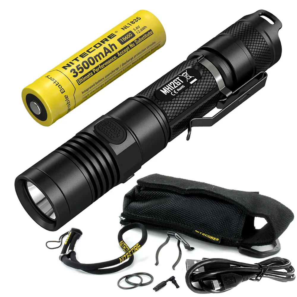 NITECORE MH12GT USB непосредственно заряжаемый фонарик CREE XP-L HI V3 светодиодный Луч расстояние 320 м Открытый спортивный факел поиск света - Испускаемый цвет: MH12GT NL1835