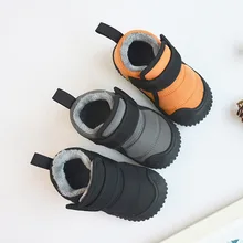 

2021 Winter Kids Snow Boots Infant Baby Girl Shoes Cotton Plush Warm Toddler Sneakers Fashion Boys Short Boots Non-Slip E09292