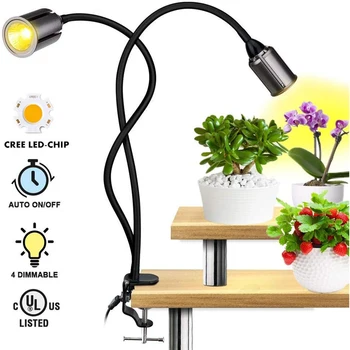

75W Plants Grow Lamp Timing Full Spectrum Desktop Clip Flowers Growth Light