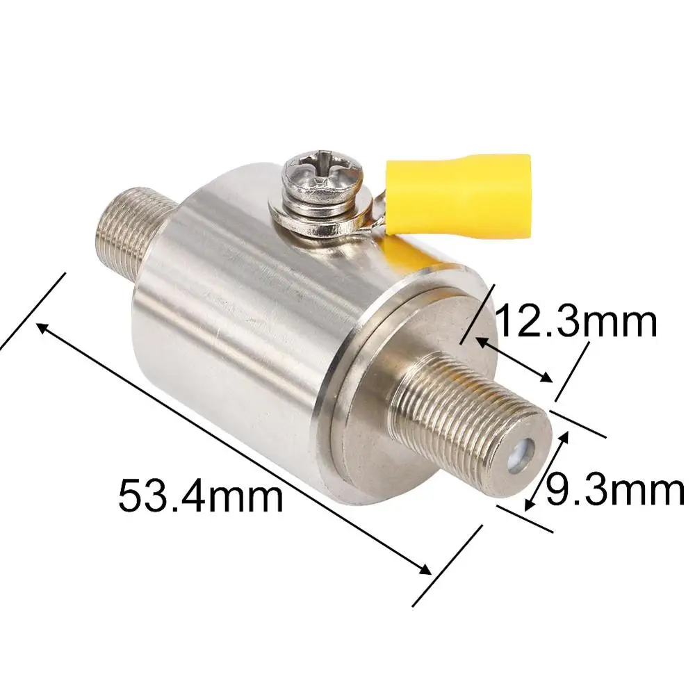 Коаксиальный молниеразрядный стабилизатор напряжения F-type Женский к F-Female 75 Ом для спутникового кабеля ТВ антенна 2G 3g 4G LTE