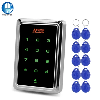 

IP65 Waterproof Access Control System Outdoor RFID Keypad Metal Touch EM Card Reader Keyboard Access Controller + 10 Keyfobs tag