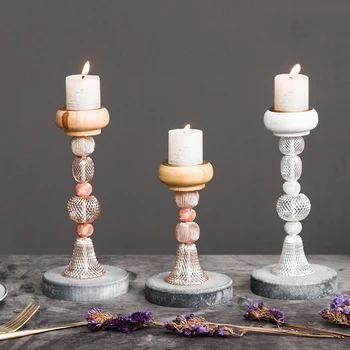 

Northern Europestyle iron hollowed-out household decoration candlesticks, church coffee shop, candle table creative decoration