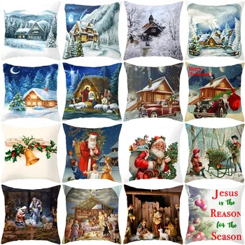 

Merry Christmas Cushion Cover Nordic Dakimakura Pillowcase Dust Proof Soft Pillow Covers Decorative Pillows Home Decor