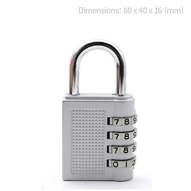 4 Dial Digit Password Bike Lock Bicycle Folding Lock Metal Code Padlock Weatherproof Security Padlock Zinc Alloy Cupboard Cab