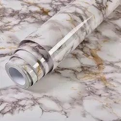 Self Adhesive Marble Wallpaper Home Decor Film Waterproof Bathroom Kitchen Cabinets Removable PVC Waterproof  Wall Stickers