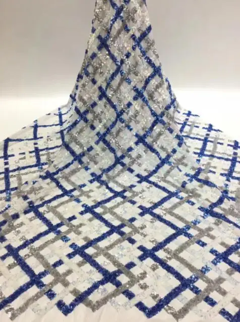 Nigerian French Lace Fabric Anan-12366 Beautiful African sequins Lace Fabric For Sewing - Цвет: as picture