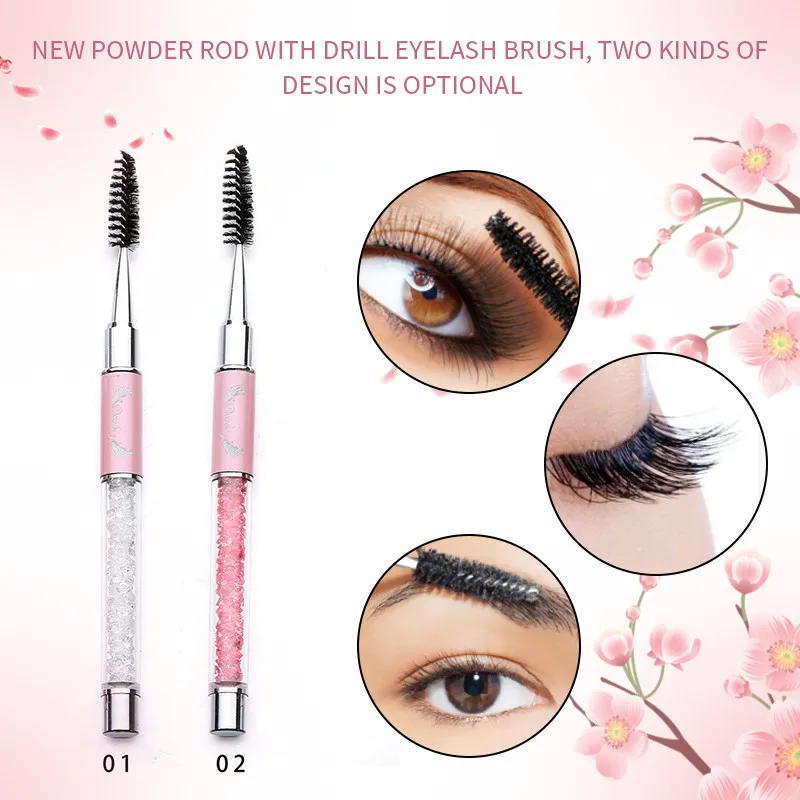 1PC Crystal Reuseable Eyelash Applicator Wands Curler Brush Set Mascara Eyebrow Spoolers Comb Spoolies Brushes Dropship | Красота и