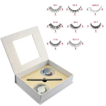

2 Pairs Eyelashes Eyeliner Kit No Glue Non-Magnetic Reusable False Lashes Set Long Lasting Waterproof Makeup Cosmetic