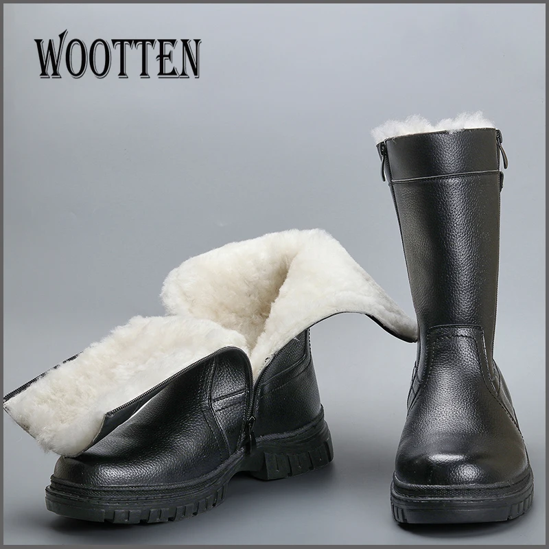 Winter Shoes Snow-Boots Natural-Wool -Ym5223c2 Handmade Warmest Men