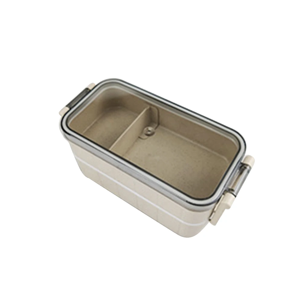 Бежевый New 1200ml Wheat Straw Double 3 Layer Lunch Box With Spoon Healthy Material Bento Box Microwave Food Storage Container Lunchbox - Цвет: Бежевый