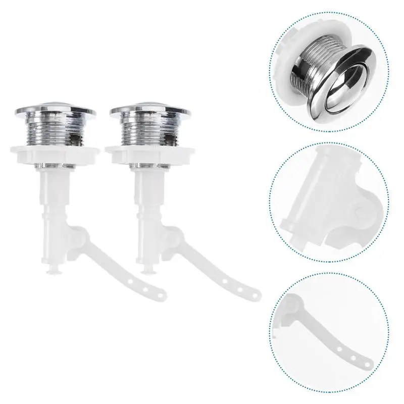 Toilet flush button 2Pcs Toilet Water Tank Push Buttons Sturdy Push Button Rod Closestool Tank