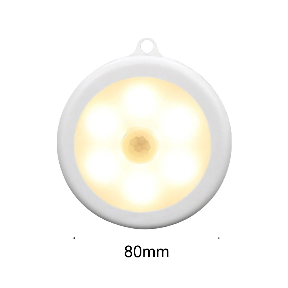Dozzlor 1/3, 6 штук в партии, обладает ИК-датчиком движения Сенсор шкаф светильник диаметром 80 мм 6 светодиодов Беспроводной детектор светильник Авто включения/выключения лампы защиты глаз лампы