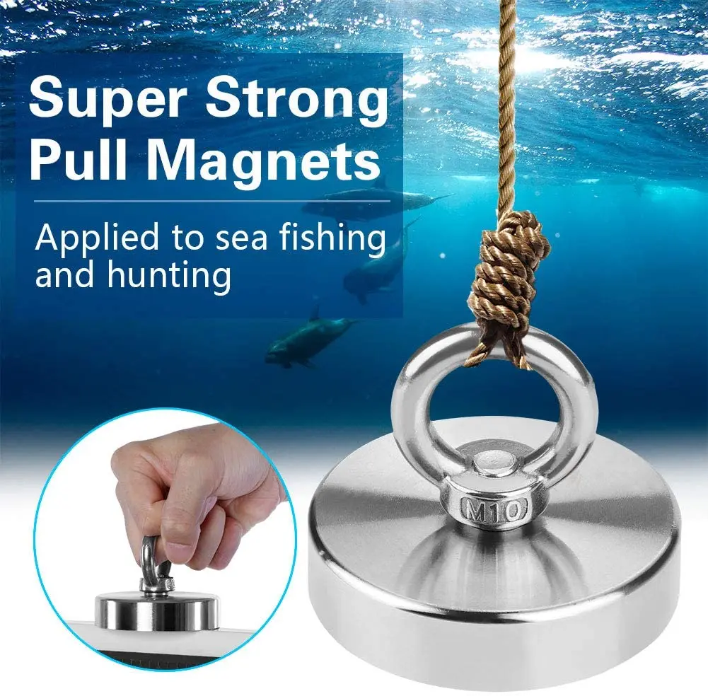 160kg Neodymium Magnet D75 NdFeB Magnets for Fishing and Recovery with Eyelet Pot | Обустройство дома