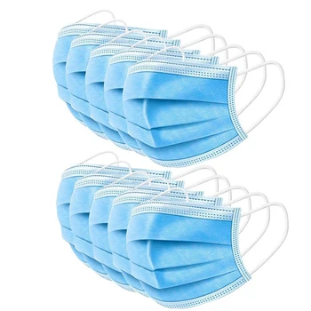 

50pcs Adult Masks Face Mouth Masks Non Woven Disposable Earloops 3 layers face mouth personal masks