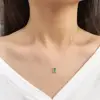Jewelry 18K White Gold 0.5ct Natural Emerald Necklace Emerald Cut Green Gemstone Necklace Women Jewelry