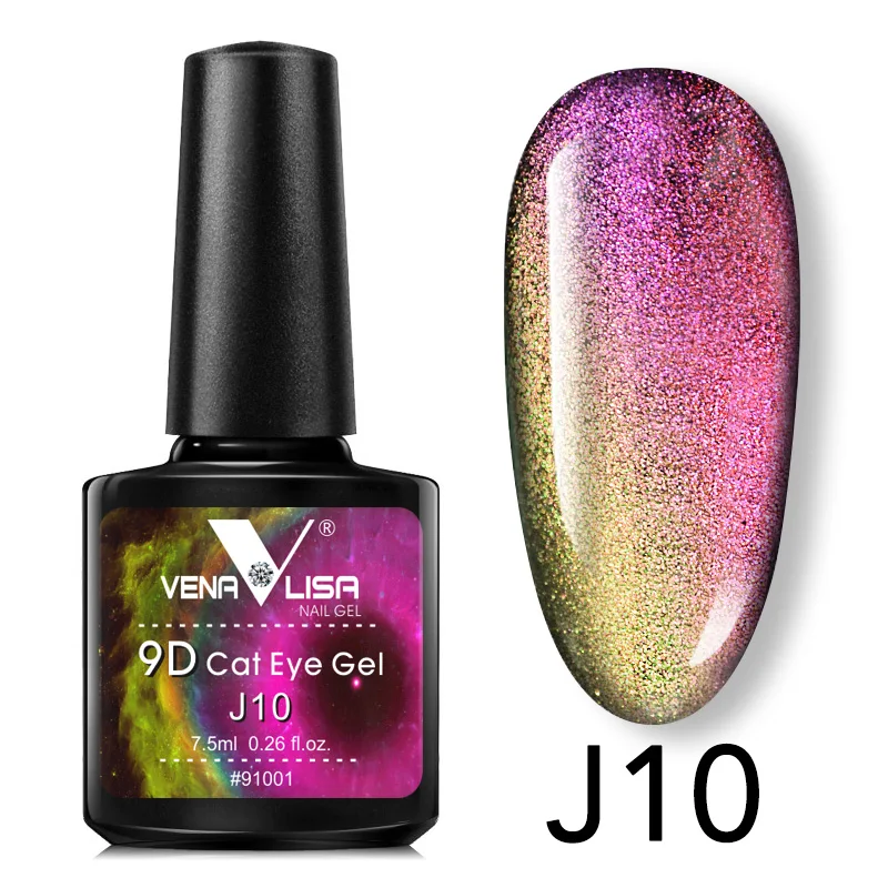 9D гель лак Сияющий гель для ногтей VENALISA глаз хамелеона кота волшебный дизайн ногтей Маникюр Красочные галактика звездное магнитное Гель-лак - Color: J10 9D cat eye gel
