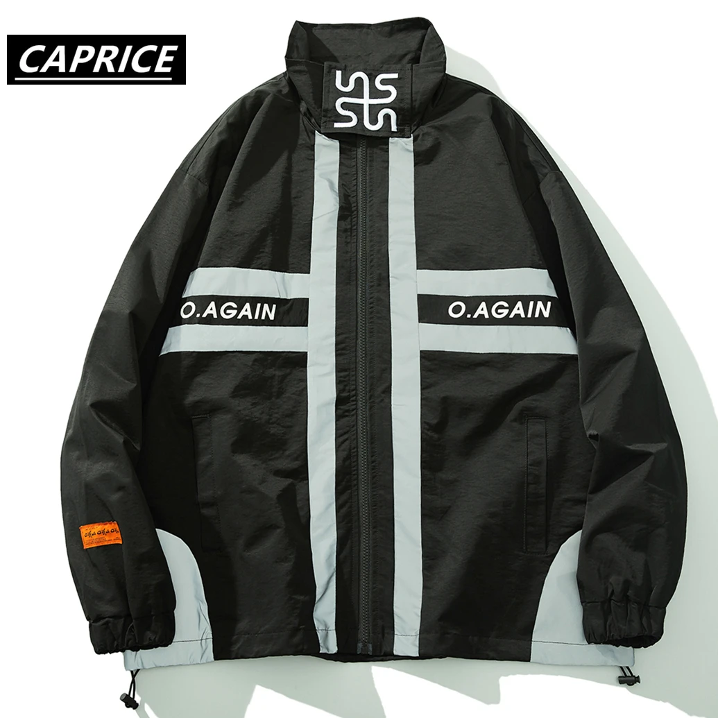 

Patchwork Letter Printed Mens Jackets 2019 Harajuku Hip Hop Male Tops Fashion Casual Cotton Cargo Coats Streetwear