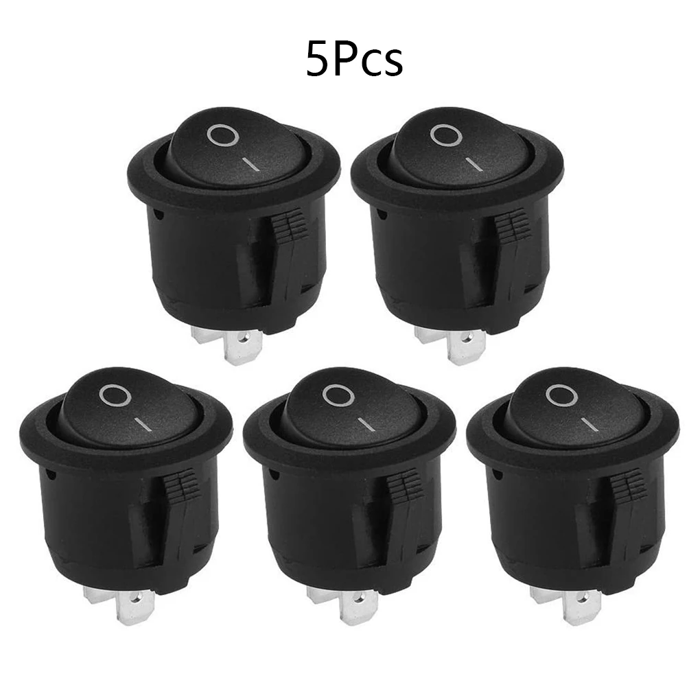 5Pcs On/Off Interruttore A Bilanciere Rotondo Led Illuminato Cruscotto Auto Dash Boat Van 12A/250V Interruttore A 2Pin Per Interruttori Auto Barca Aut