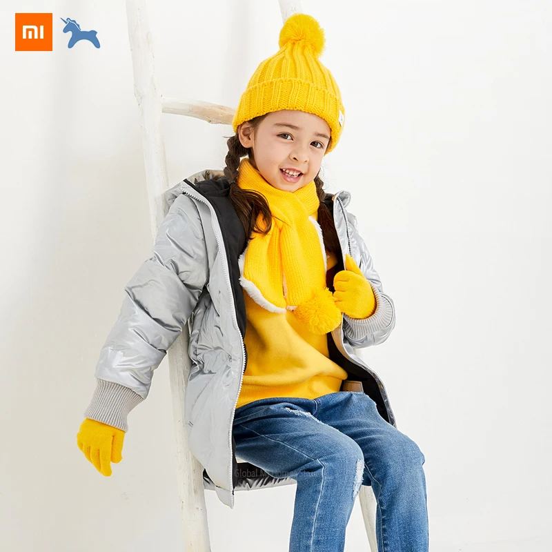 Xiaomi Mijia, детские вязаные перчатки, шапка, шарф, набор, удобный, теплый, на ощупь, милый стиль, для мальчиков и девочек, рождественские подарки