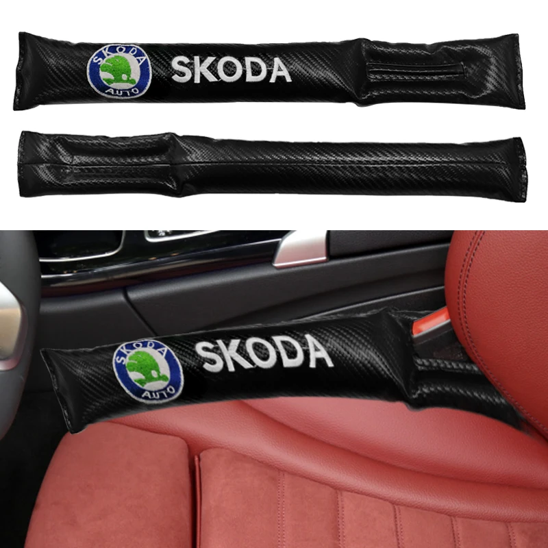 

2Pcs Carbon fiber Car Seat Cover Gap Filler Stopper For Skodas Octavia A5 A7 Fabia superb car-styling Accessories
