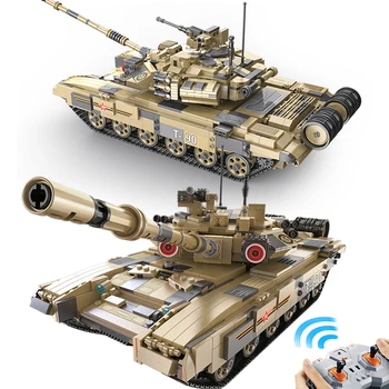 

1722Pcs Remote Control Building Blocks Technic RC/Non-RC Russia T-90 Main Battle Tank WW2 Army Soldier Bricks Kids Toys Gifts