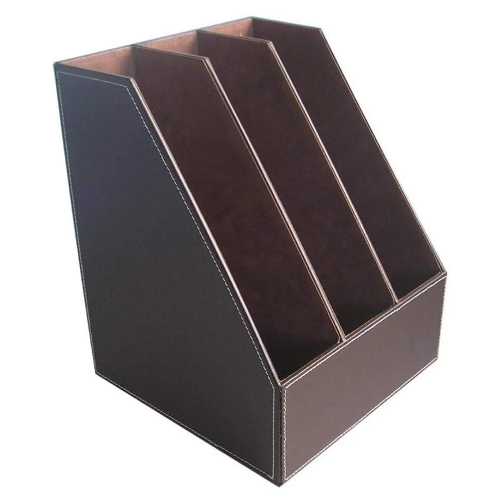 Vertical Style Leather Magazine Holder Office Desk Organizer File Magazine Holder Office Desk Organizer