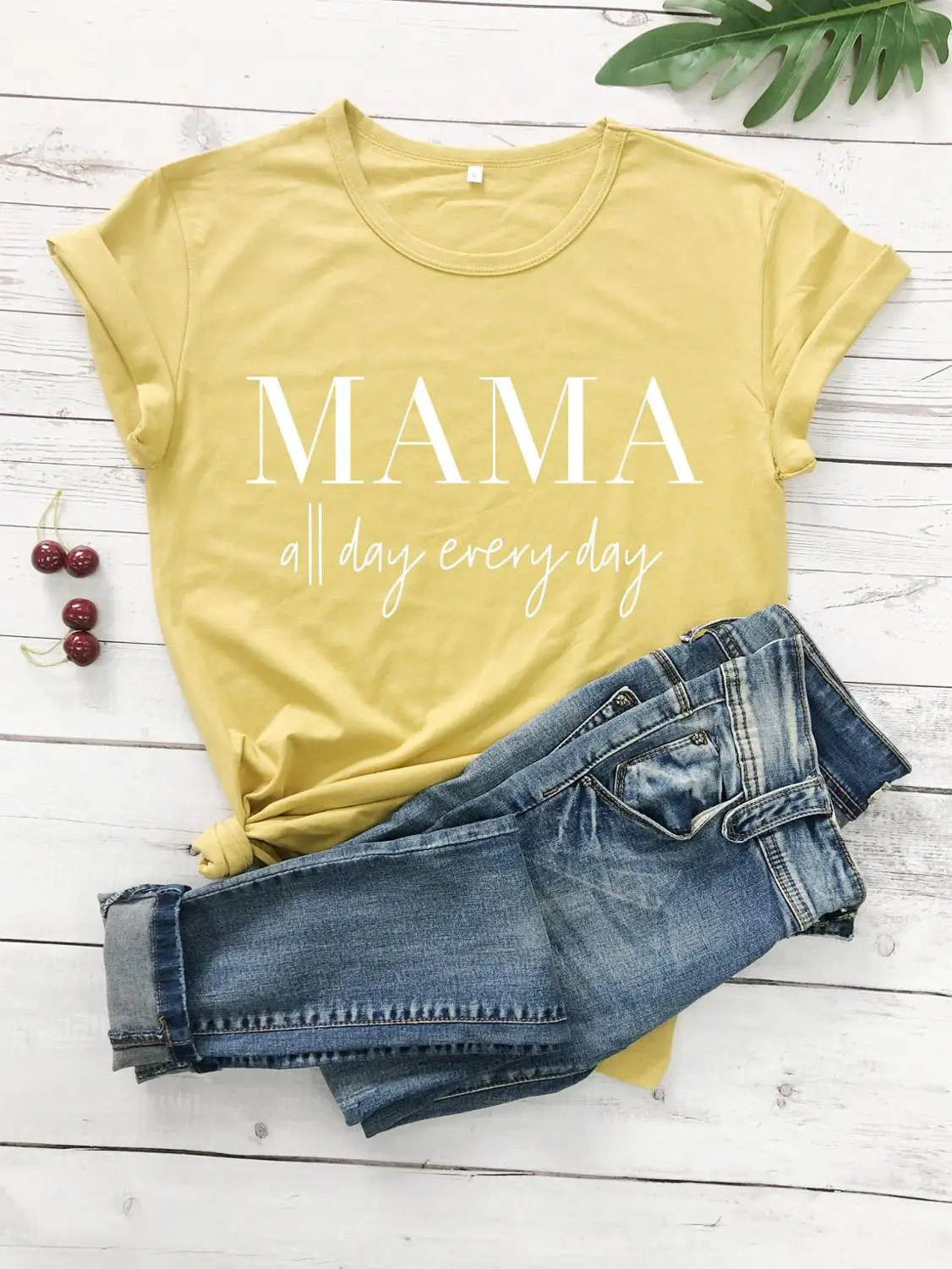 MAMA all day every/футболка Tumblr 90 s, повседневная хипстерская футболка унисекс, стильный топ с короткими рукавами, верхняя одежда с надписью Mama, модная футболка для девочек - Цвет: mustard--white text