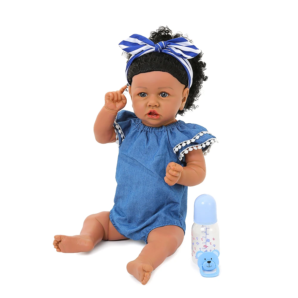 Cute Bebe 2" Настоящая девочка реборн Мягкий силиконовый винил Reborn Baby Dolls черная кожа высокое качество детский подарок куклы Alive Bonecas