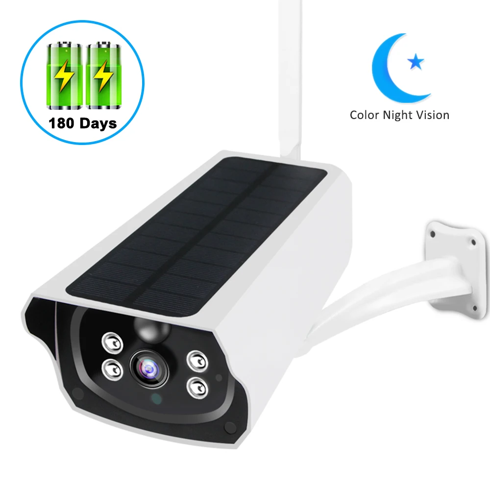 Cámara IP con Panel Solar para exteriores, cámara de seguridad con WIFI, 1080P, HD, batería sin cables, impermeable IP66, 2MP, vídeo CCTV, PIR, Audio bidireccional