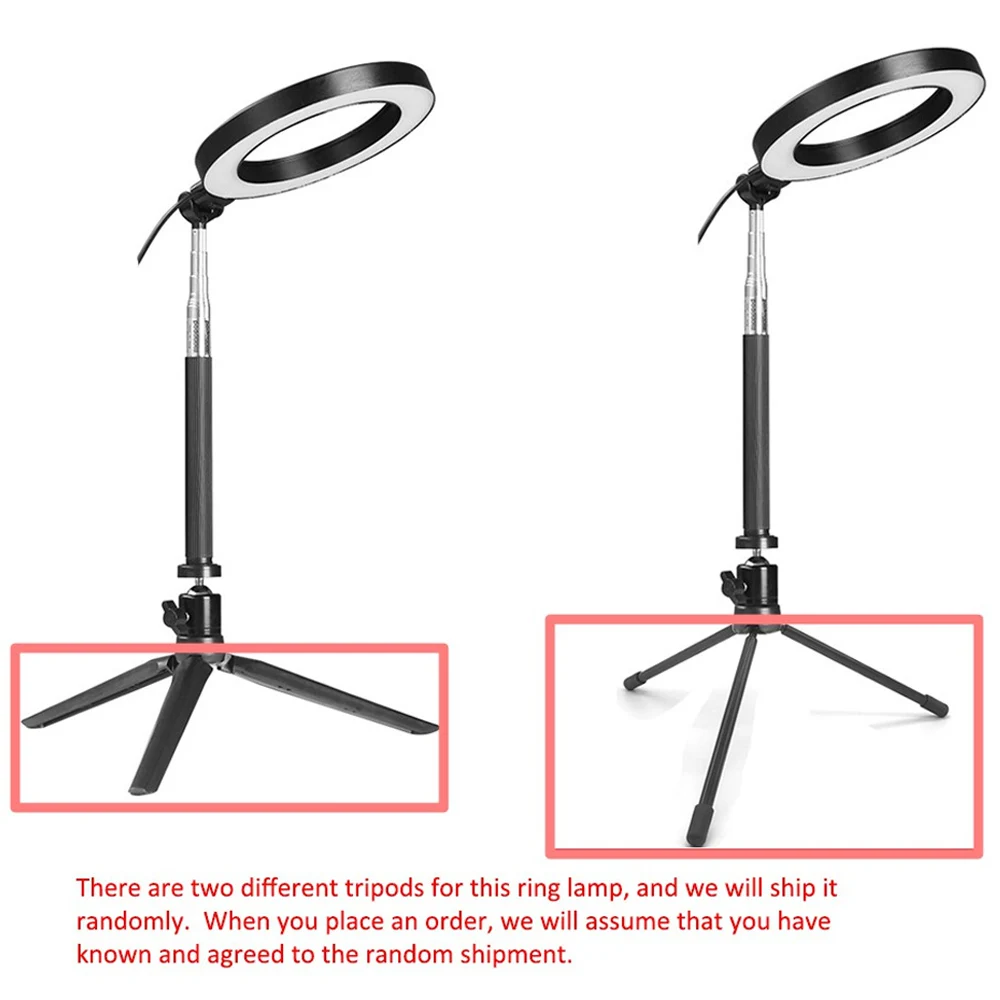 LED Ring Light 6 8 Inch Ring Lamp Bluetooth USB Plug with Selfie Stick Tripod Phone Holder for YouTube Photography Video light a