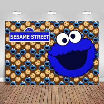 

Photo Backdrop Children Printed Blue Sesame Street Party Photography Studio Backdrop Background Photography Backdrops