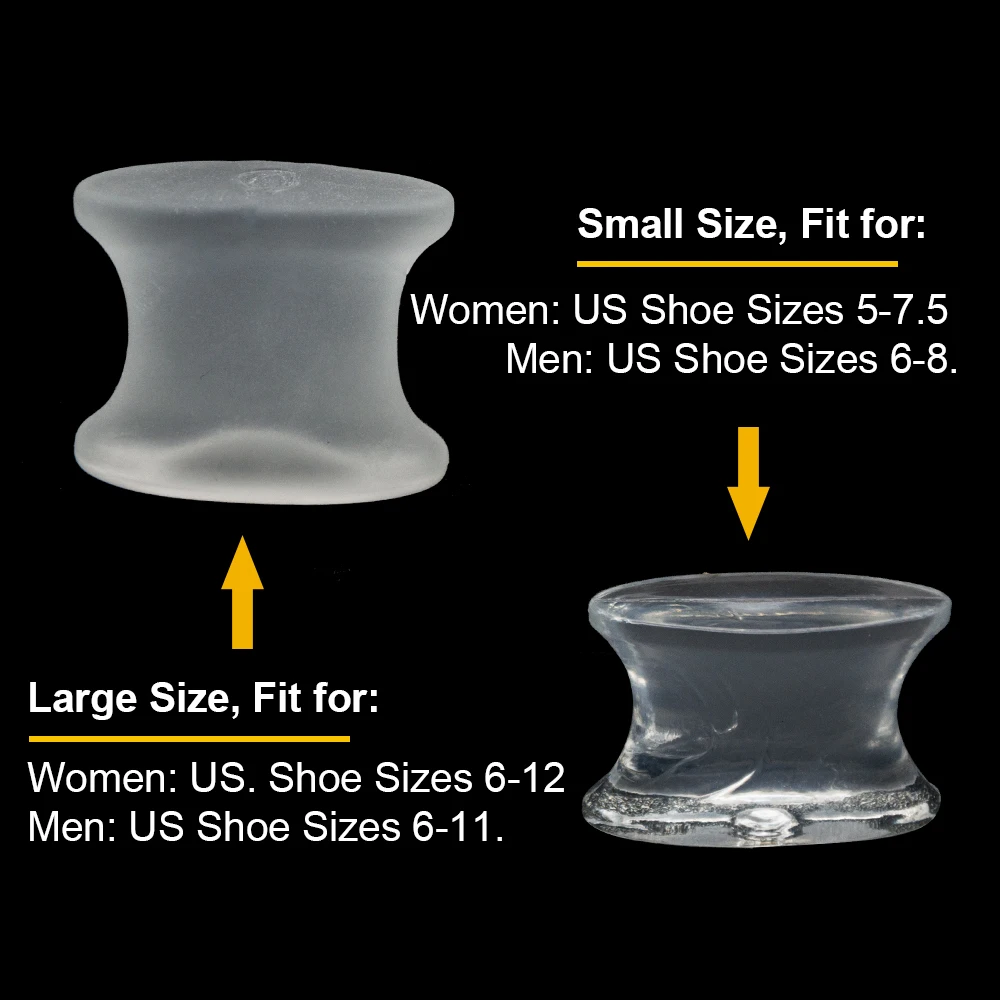 Soft Transparent Silicone Toe Separator Hallux Valgus Bunion Corrector Straightener Toe Spacer Foot Pain Care Tool 2Pcs Size L