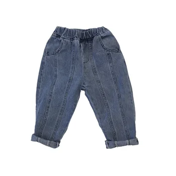 

WLG boys girls harem jeans kids autumn denim blue loose ankle-length jean baby casual all match trousers