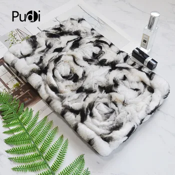 

Pudi women real rabbit fur shawl warp stole rings 2020 new natural fur shawls scarf rings CK804