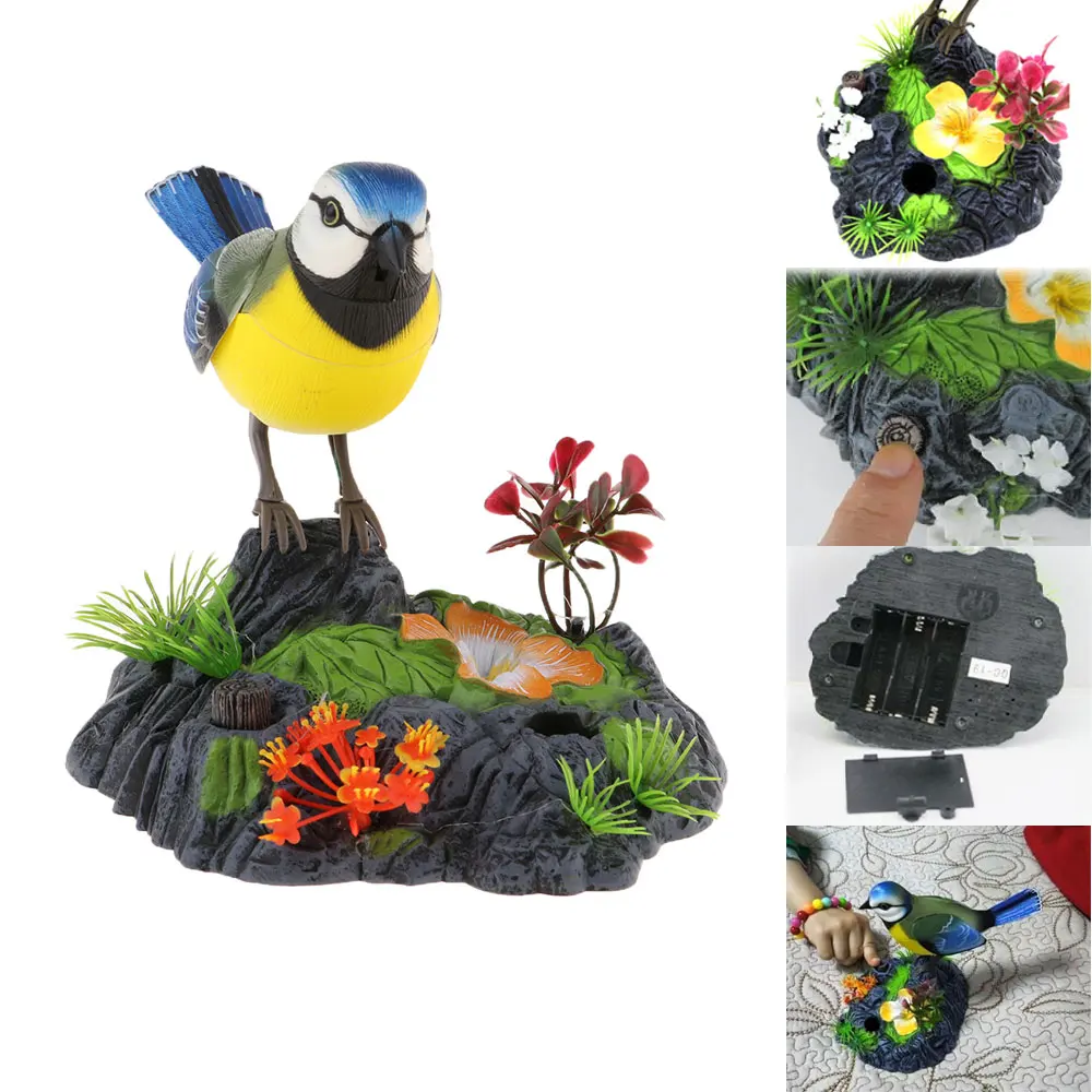 Singing & Chirping Bird in Stump, Realistic Sounds & Movements, Sound Activated Battery Operated Birds Singing & Chirping Bird in Stump, Realistic Sounds & Movements, Sound Activated Battery Operated Birds