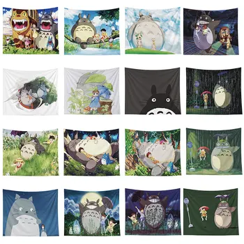 

Japan Anime Cartoon Totoro Cat Tapestries Wall Hanging Animal Tapestry Decorative Blanket Carpet Boho Decor