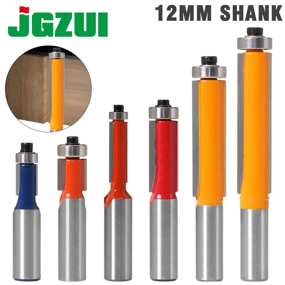 1pc 12mm Shank 2" 3" Flush Trim Router Bit with Bearing for Wood Template Pattern Bit Tungsten Carbide Milling Cutter for Wood|Milling Cutter| - AliExpress