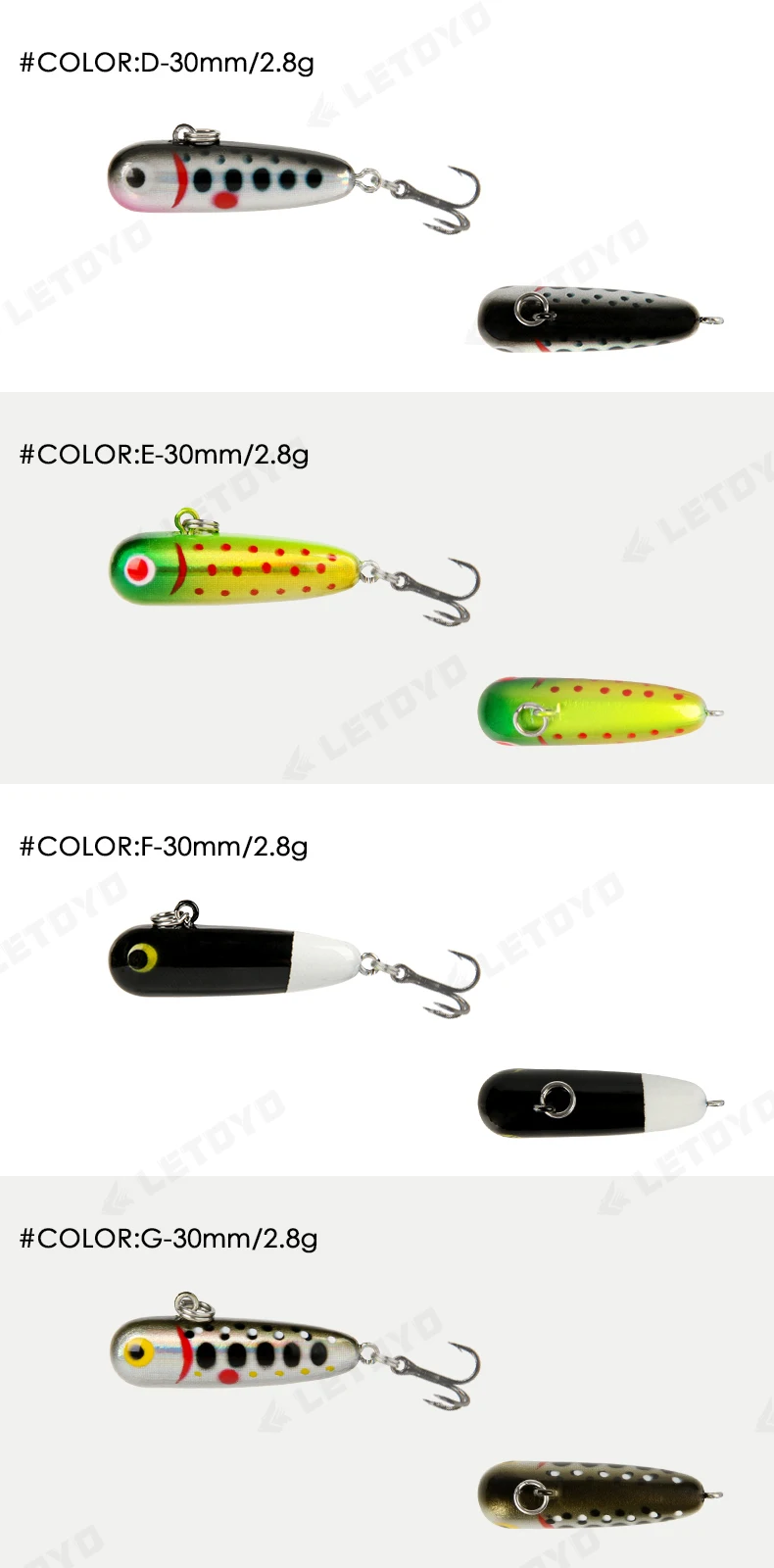 LETOYO 2.3g/2.8g 30mm Mini Sinking Pencil Lure With Tungsten Beads Micro Fishing Bait For Trout Salmon Freshwater Stream Wobbler LETOYO 2.3g/2.8g 30mm Mini Sinking Pencil Lure With Tungsten Beads Micro Fishing Bait For Trout Salmon Freshwater Stream Wobbler