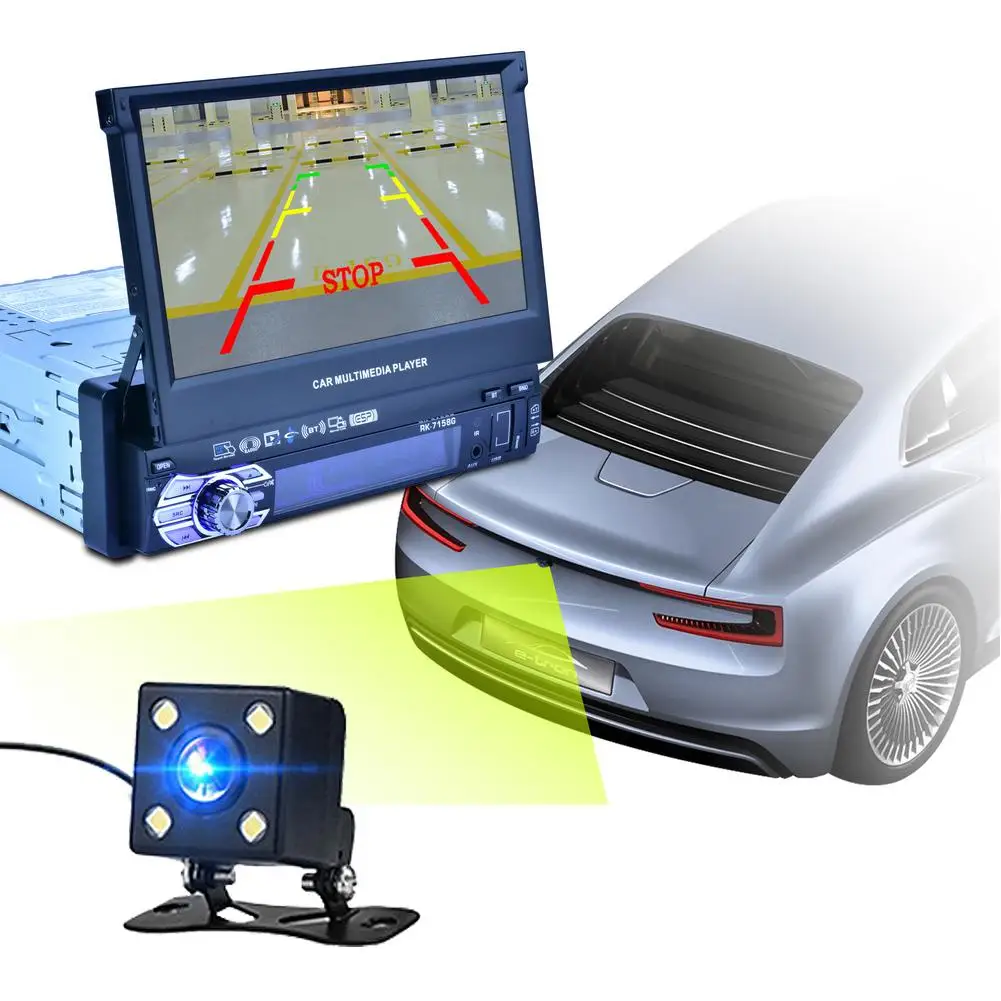 

7-Inch Car Automatic Retractable Screen Mp5 Am Fm Front And Rear Mark Bluetooth Radio Media Car Radios Multimedia Player